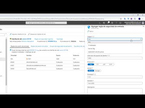 Agregar puertos de entrada y salida a maquinas virtuales en Microsoft Azure