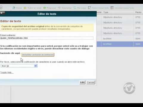 Como editar una pagina en el cpanel directamente.