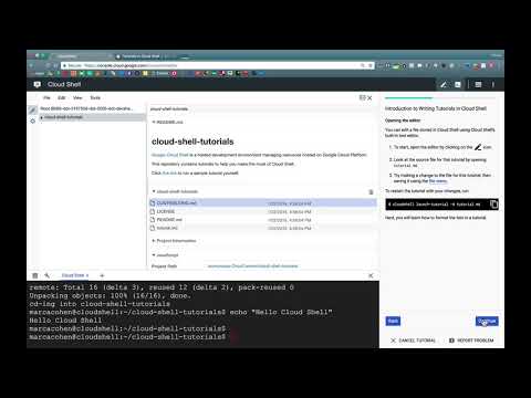 Google Cloud Shell Tutorials Demo