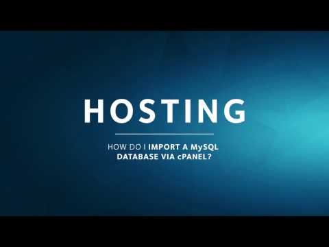 HOSTING  |  How to Import a MySQL Database via cPanel
