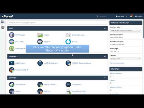 How to enable or disable ModSecurity in cPanel