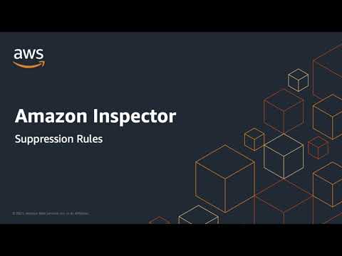 Managing Amazon Inspector Suppression Rules Demo | Amazon Web Services