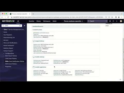 Deprovisioning and Employee Separation with the Citrix ITSM Adapter service