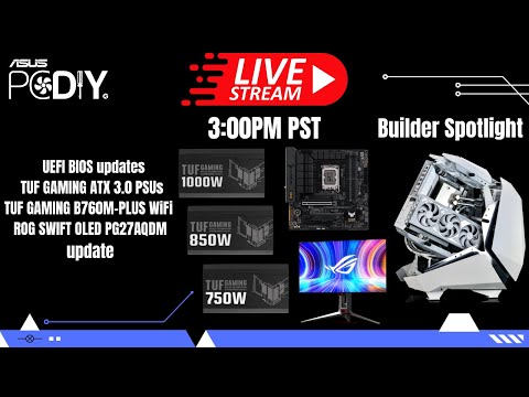 PCDIY Show #83 – TUF GAMING ATX 3.0 power supplies, New TUF GAMING MBs & PC build showcase