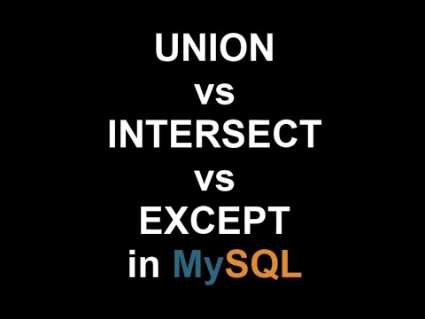 Episode-010 – UNION, INTERSECT, and EXCEPT in MySQL