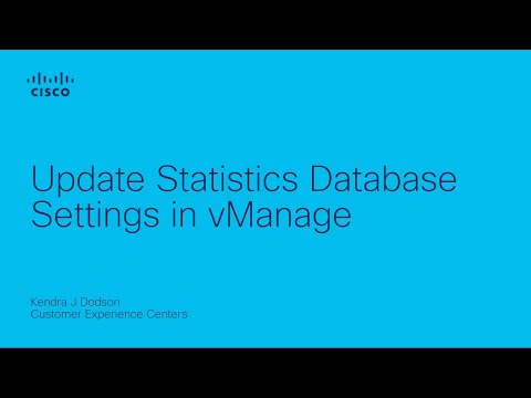 SDWAN – Update Statistics Database Settings in Cisco vManage