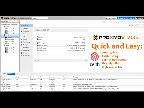 Proxmox VE 6.0 new features | Easy Cluster creation | Easy Ceph storage