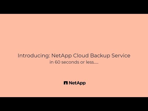 NetApp Cloud Backup Service in 60 seconds or less