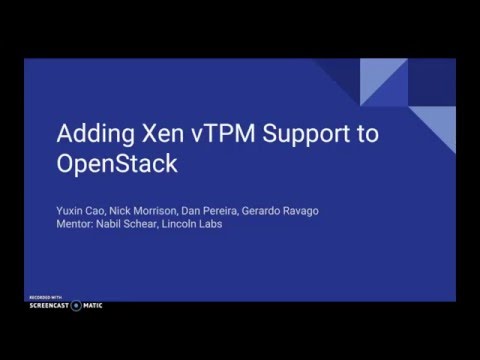 Adding Xen VTPM Support to OpenStack