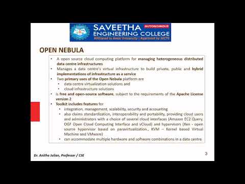Cloud Software Environments – Open Nebula
