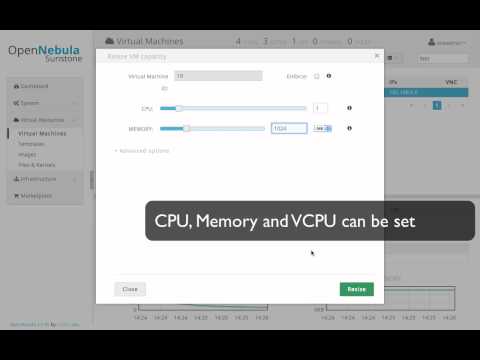 OpenNebula 4.0 VM Capacity Resize