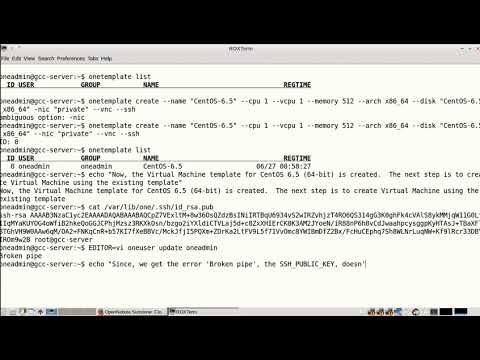 OpenNebula Frontend   Step 8  Updating the Template for  oneadmin  User with the SSH Public Key usin
