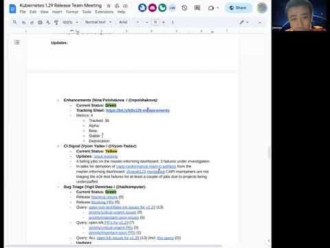 Kubernetes Release Team Meeting for 20230913