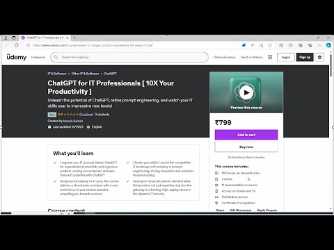 “ChatGPT for IT Professionals” Course Launch on Udemy | Enroll Now | Prompt Engineering |