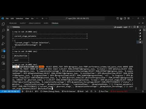 Demo: Progress Tracking of Machine Learning tasks with MySQL HeatWave AutoML