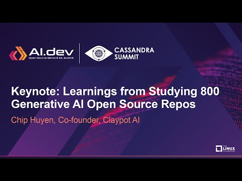 Keynote: Learnings from Studying 800 Generative AI Open Source Repos – Chip Huyen, Claypot AI