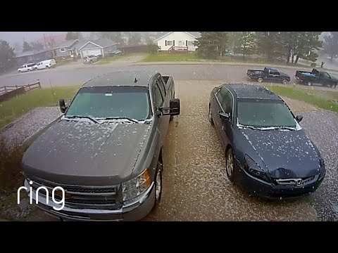 Powerful Hailstorm Raining Down on Cars Caught on Ring | RingTV