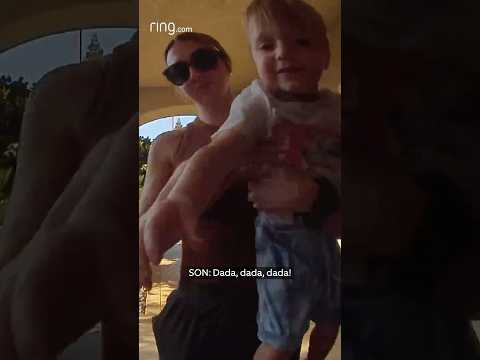 Da da! Toddler realizes he can talk to his dad through Ring!