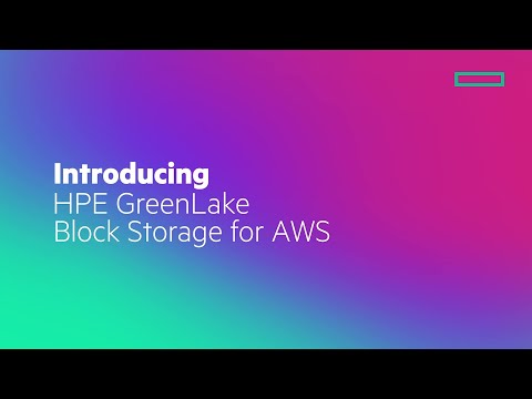 HPE GreenLake Block Storage for AWS Demo