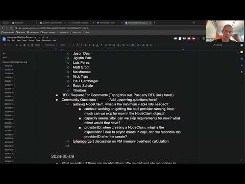 SIG Autoscaling Bi-Weekly Karpenter Working Group for 20240520