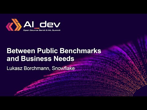 Between Public Benchmarks and Business Needs – Lukasz Borchmann, Snowflake