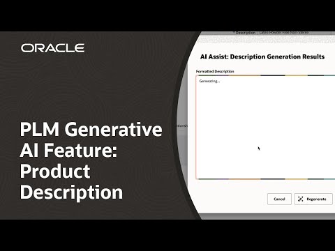 Oracle Fusion Cloud PLM Generative AI Feature: Item Description Generation