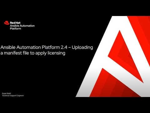 Ansible Automation Platform – Uploading a manifest file to apply licensing