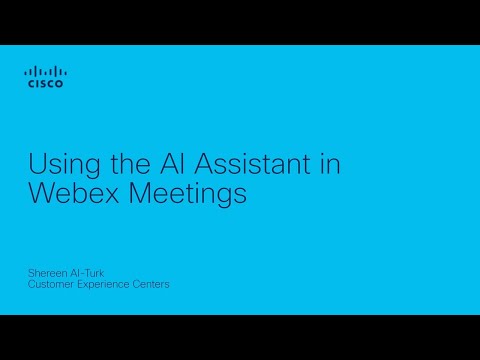 Using the AI Assistant in Webex meetings