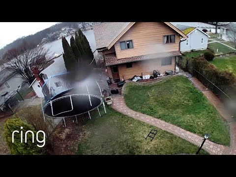 High Winds Cause a Trampoline to “Dance” Around the Backyard | RingTV
