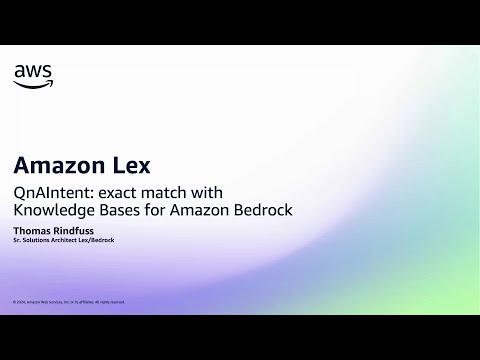 Amazon Lex: QnAIntent – Exact Match | Amazon Web Services