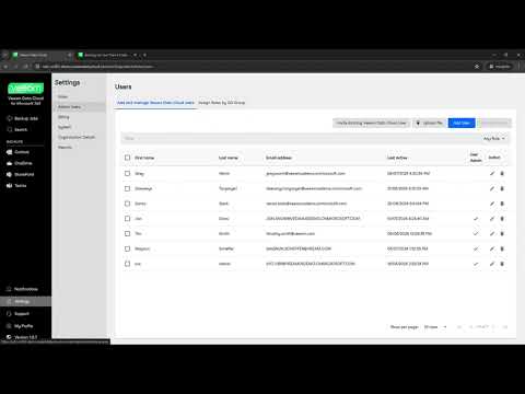 VDC M365 Settings Tab- Admin Users and Billing