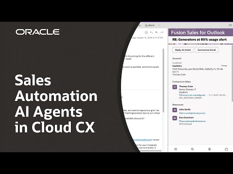 Sales Automation AI Agents in Oracle Fusion Cloud CX: Demo