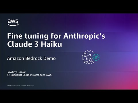 Demo: Fine-tuning for Anthropic’s Claude 3 Haiku in Amazon Bedrock | Amazon Web Services