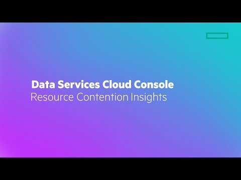 Data Services Cloud Console Resource Contention Insights