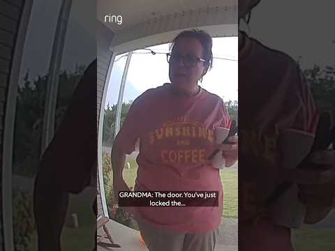 Watch this grandma’s reaction to being locked outside with her grandson