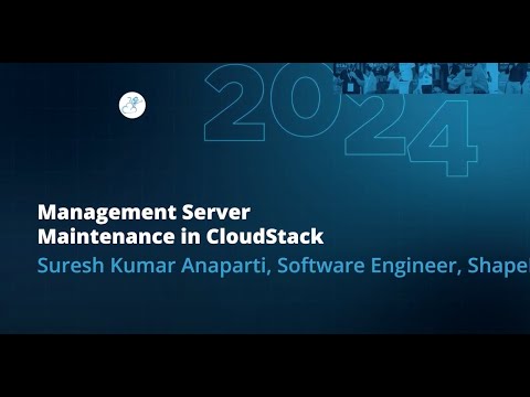 Management Server Maintenance in CloudStack | Suresh Kumar Anaparti