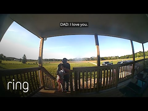 Young Girl Follows Dad Outside for Goodbye Hug | RingTV
