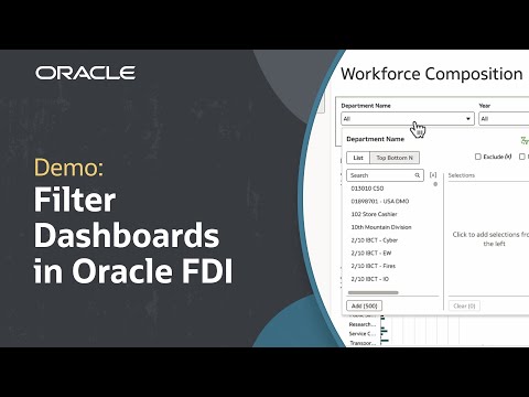 How to Filter a Dashboard in Oracle Fusion Data Inteligence: Demo