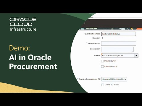 Use AI to Simplify Supplier Management in Oracle Procurement: Demo