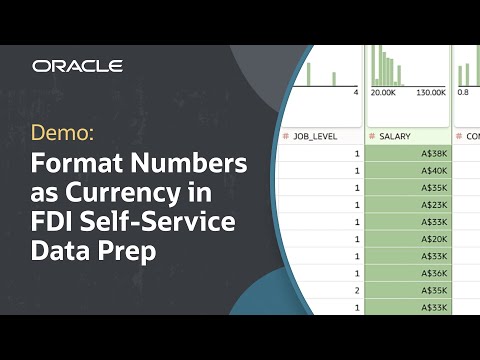 Format Numbers as Currency During Data Preparation in Oracle FDI: Demo