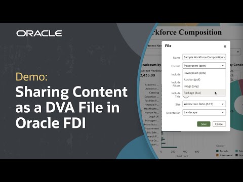 How to Share Content as a DVA File in Oracle Fusion Data Intelligence: Demo