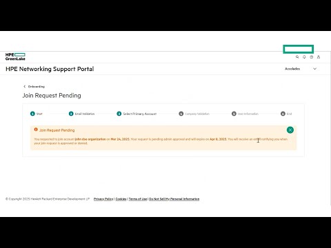 HPE Networking Support Portal Join Request Demo