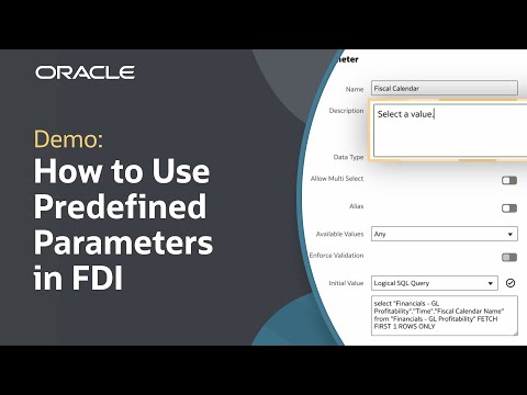 How to Use Predefined Parameters in Oracle Fusion Data Intelligence