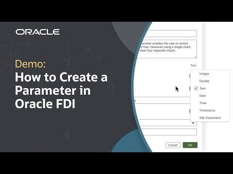 How to Create a Parameter in Oracle Fusion Data Intelligence: Demo
