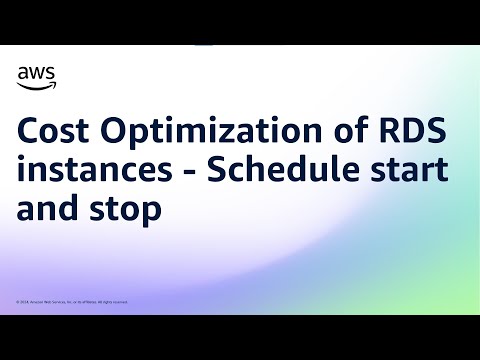 Cost Optimization of RDS instances – Schedule start and stop | Amazon Web Services