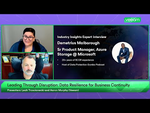 Insights Quick Bites: Data Resilience Maturity Model Partnership | Demetrius Malborough – Microsoft