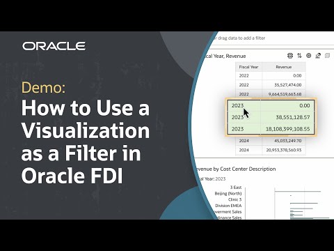 How to Use a Visualization as a Filter in Oracle FDI