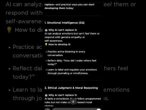 “5 Human Skills AI Will Never Replace”.  #chatgpt #promptengineering #promptengineer #ai #openai