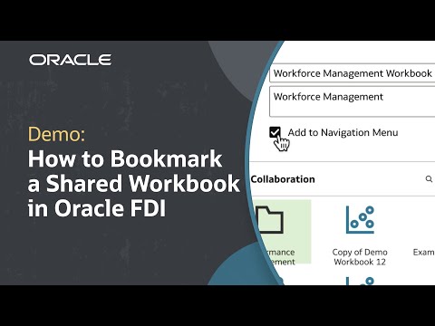 How to Bookmark a Shared Workbook in Oracle Fusion Data Intelligence
