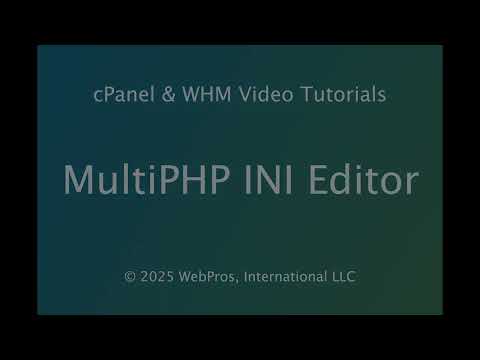cPanel Tutorials – The MultiPHP INI Editor